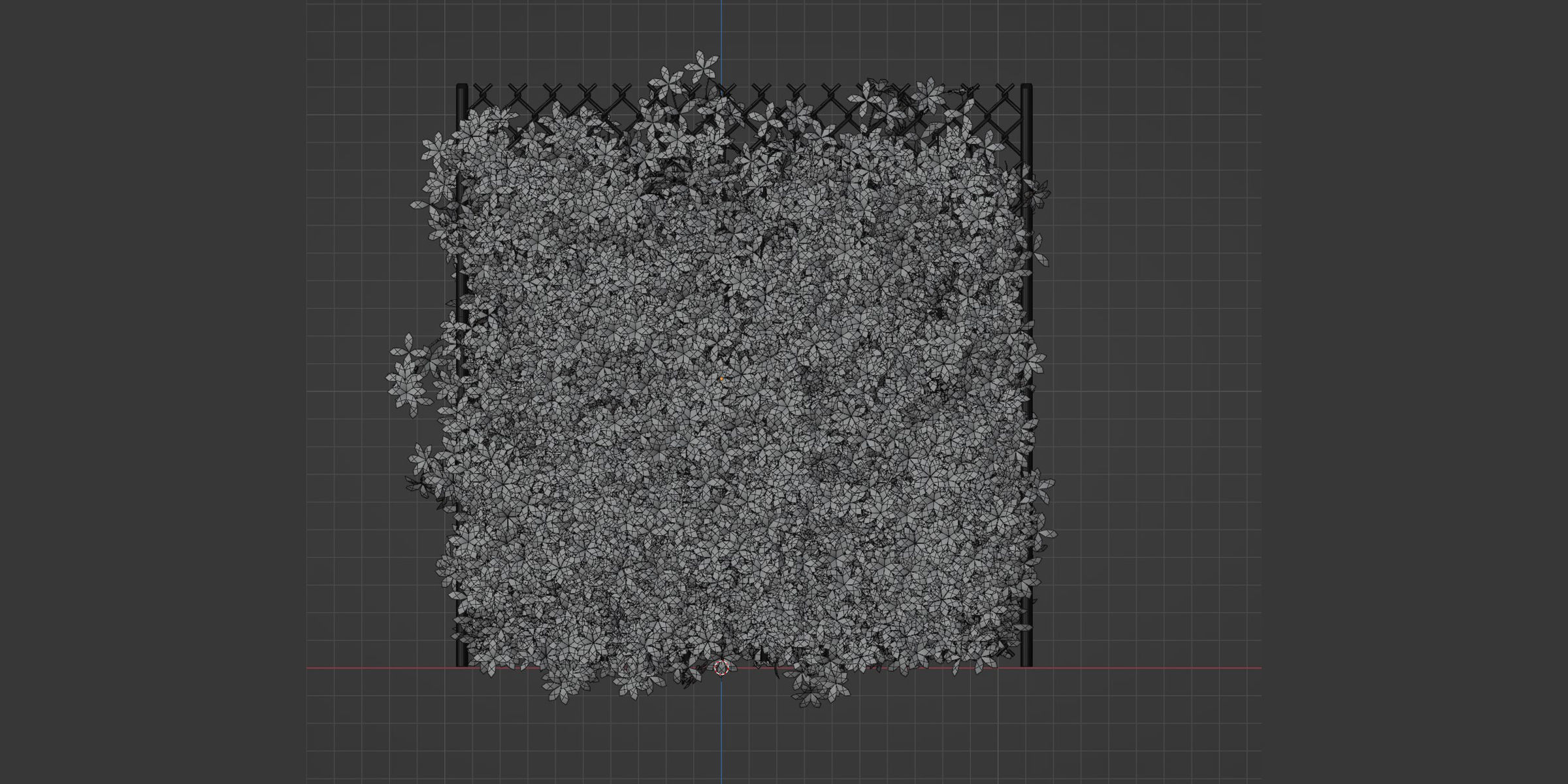 Virginia creeper on fence vol 182-Blender 3D model_5
