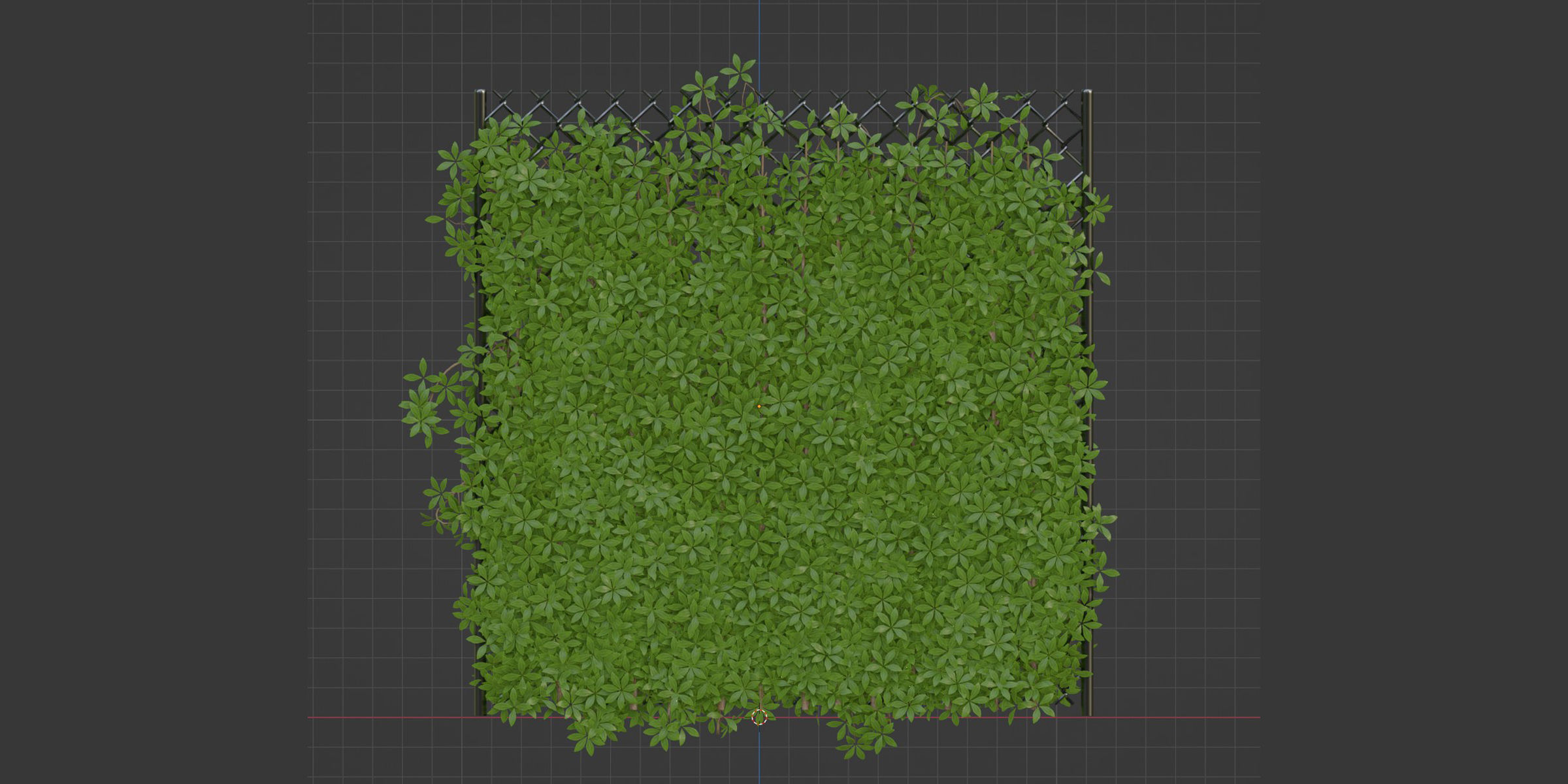 Virginia creeper on fence vol 182-Blender 3D model_4