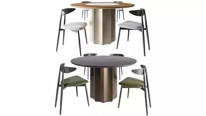 Lunar round table and Desiree Divani chair