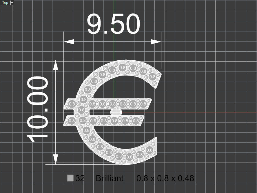 European union Euro currency symbol stud earring 3D Model Collection_18