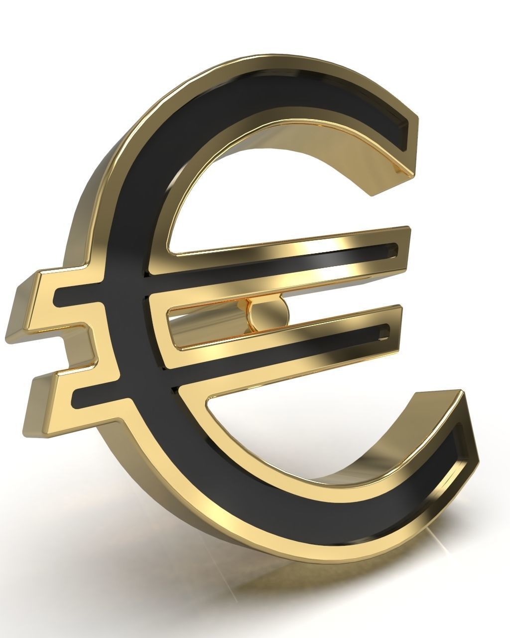 European union Euro currency symbol stud earring 3D Model Collection_5