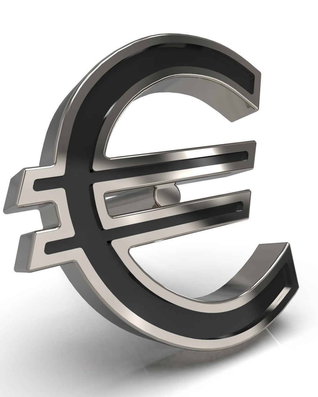 European union Euro currency symbol stud earring 3D Model Collection_6