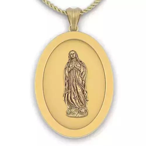 Mary pendant silver gold printable jewelry 3D model
