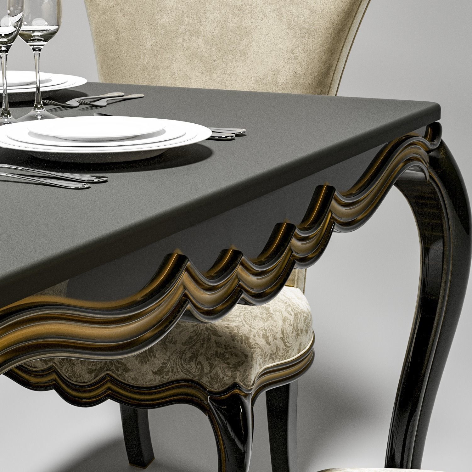 Dining Tables Set 01 3D model_3