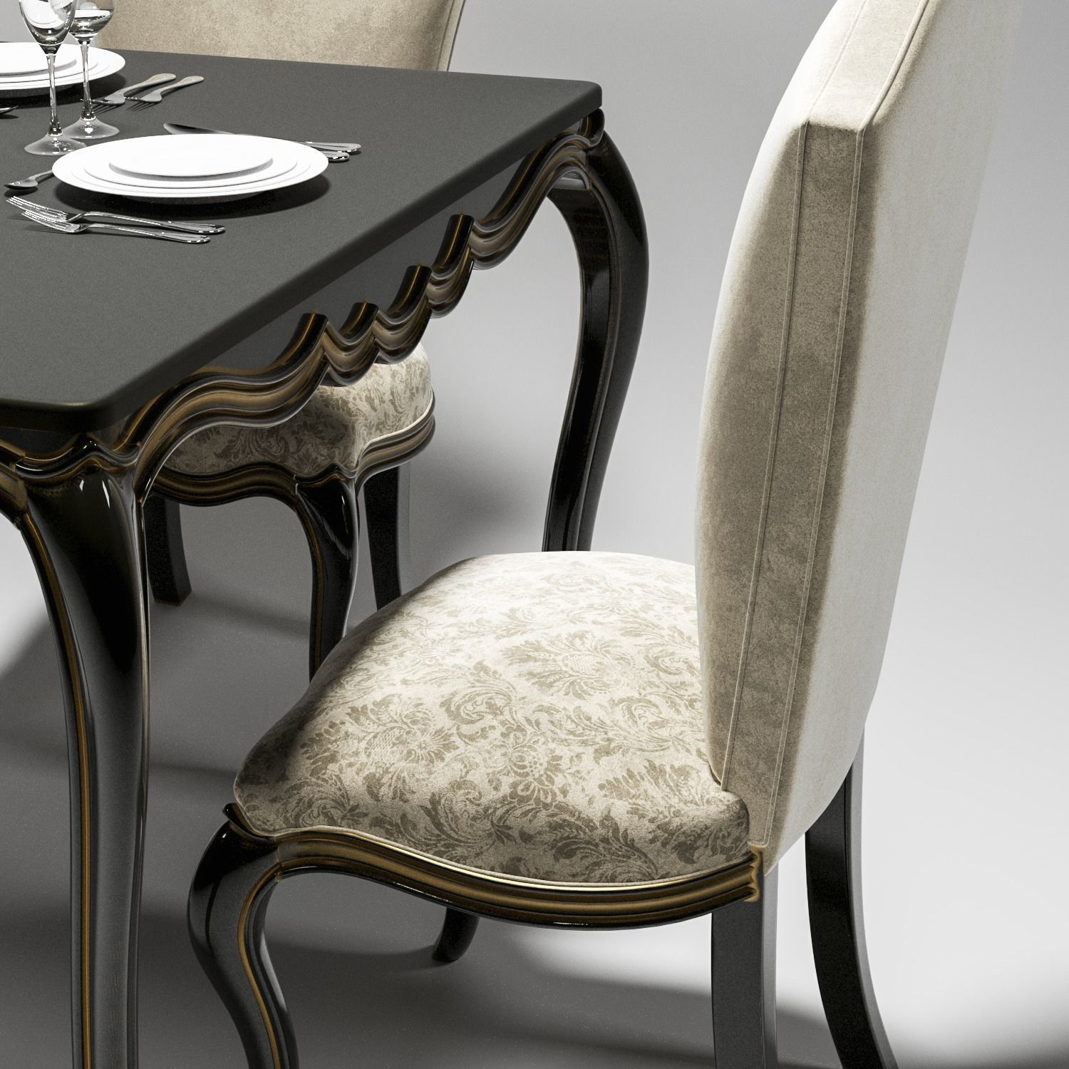 Dining Tables Set 01 3D model_1