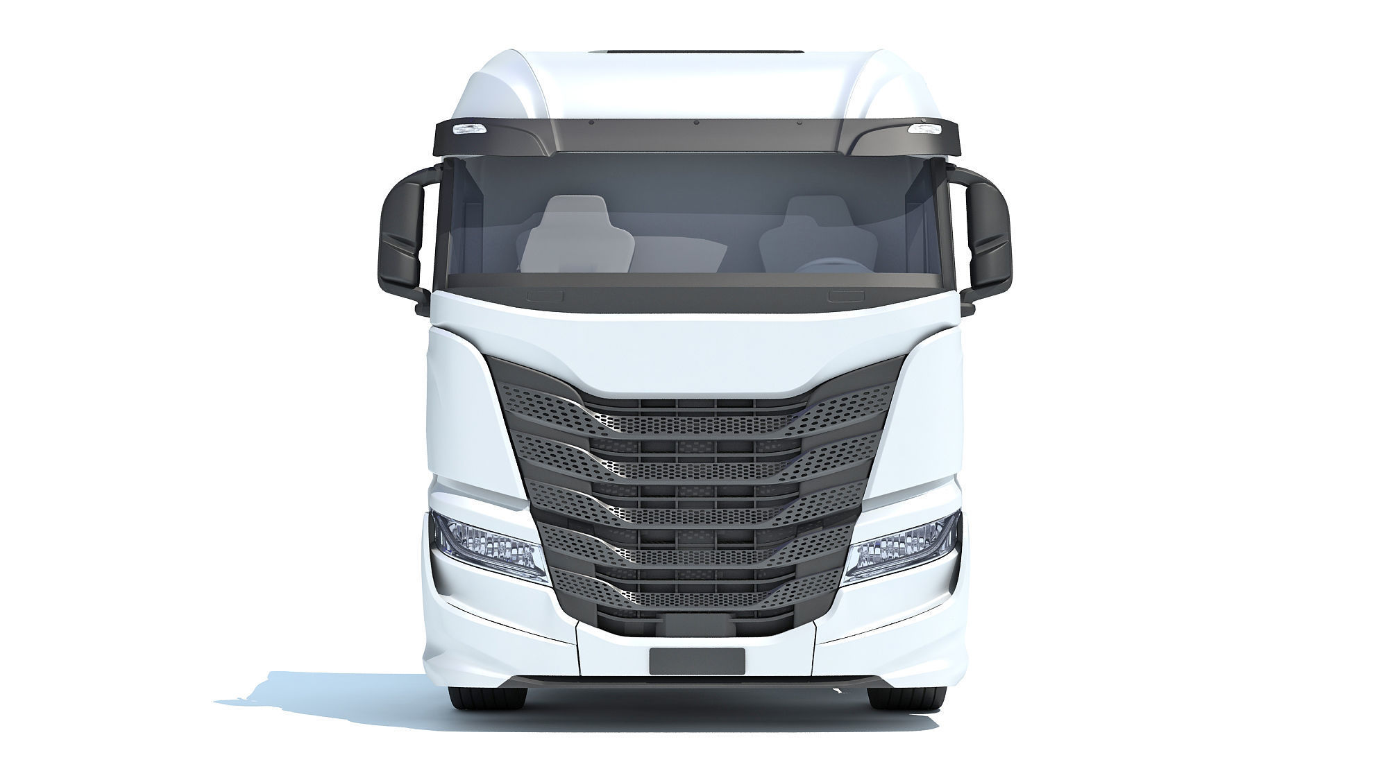 Heavy Truck with Lowboy Trailer 3D model_9