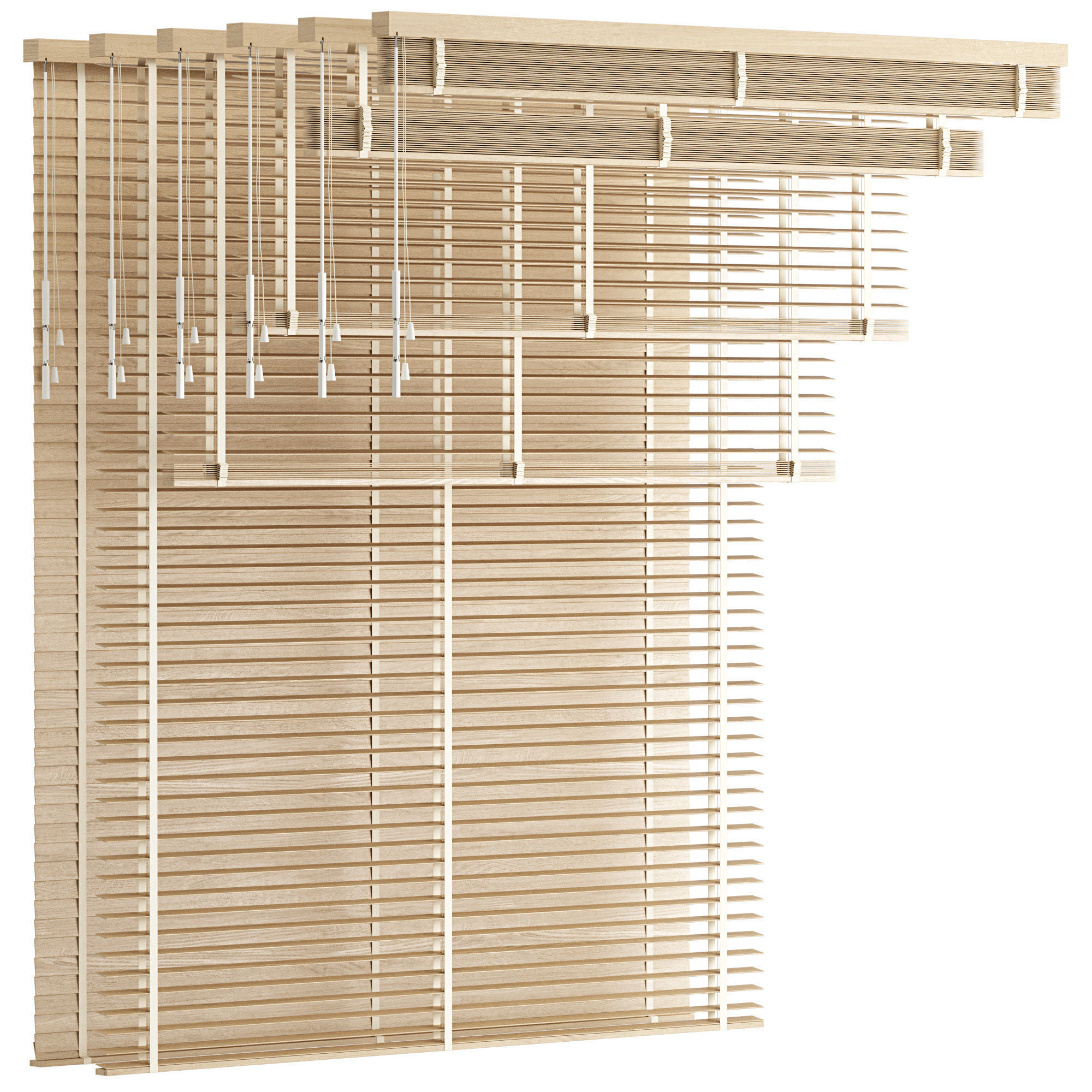 Wooden Venetian Blinds with Tape Bandalux set 01 3D model_10