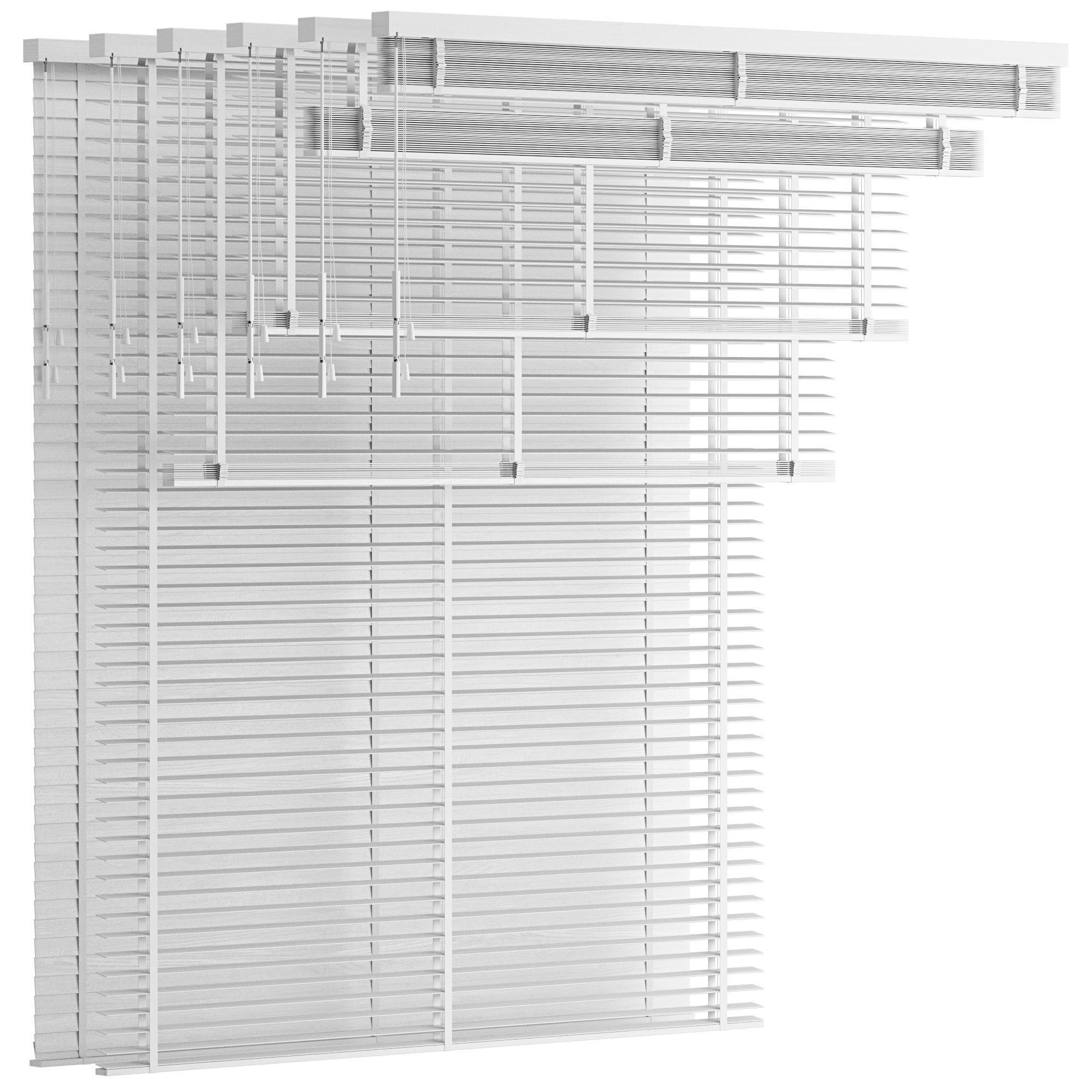 Wooden Venetian Blinds with Tape Bandalux set 01 3D model_3