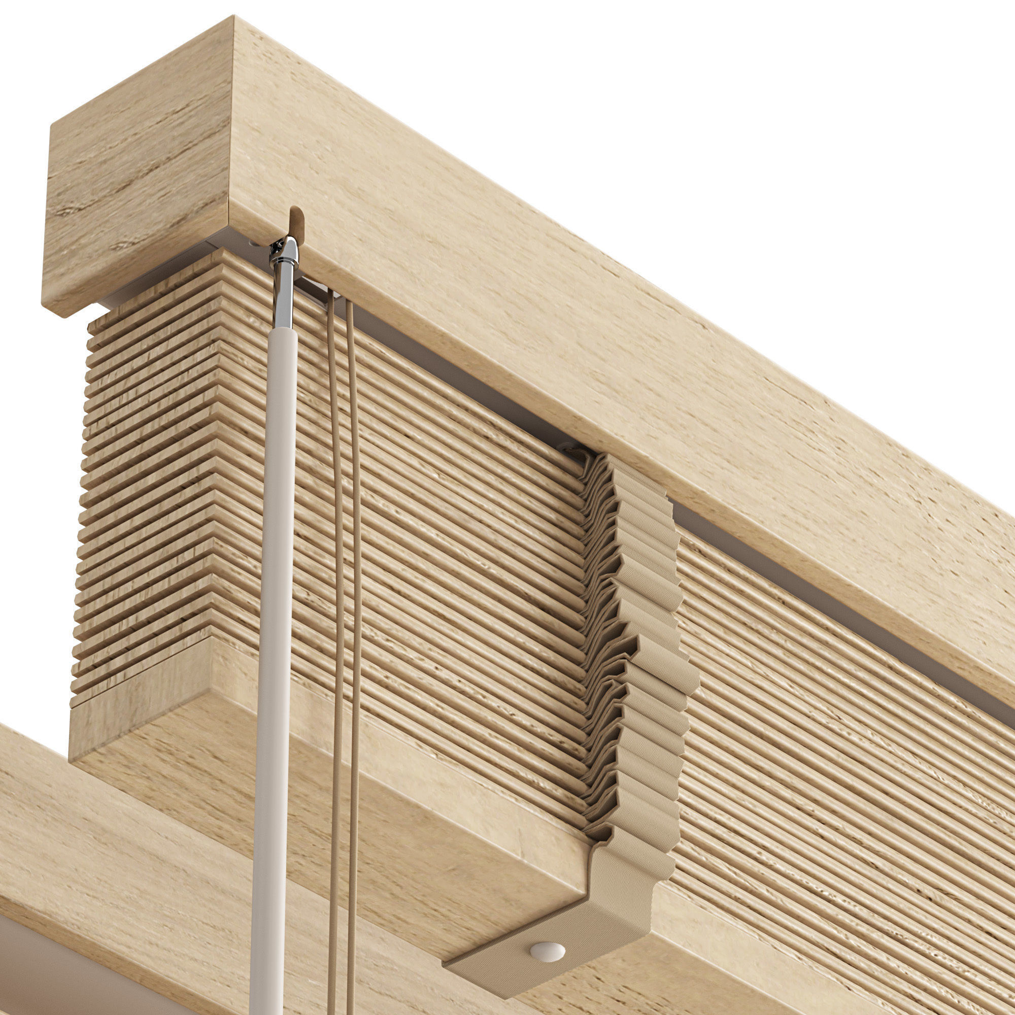 Wooden Venetian Blinds with Tape Bandalux set 01 3D model_12