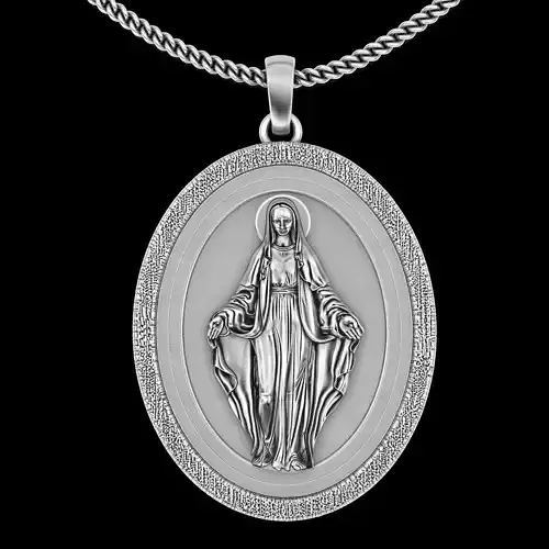 Mary pendant silver gold printable jewelry 3D model 3D print model