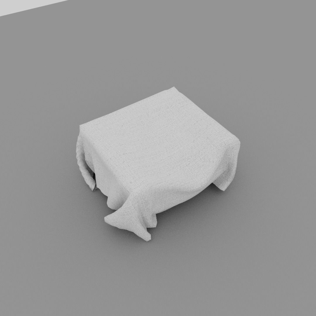 Chair covered with fabric Low-poly 3D model_10