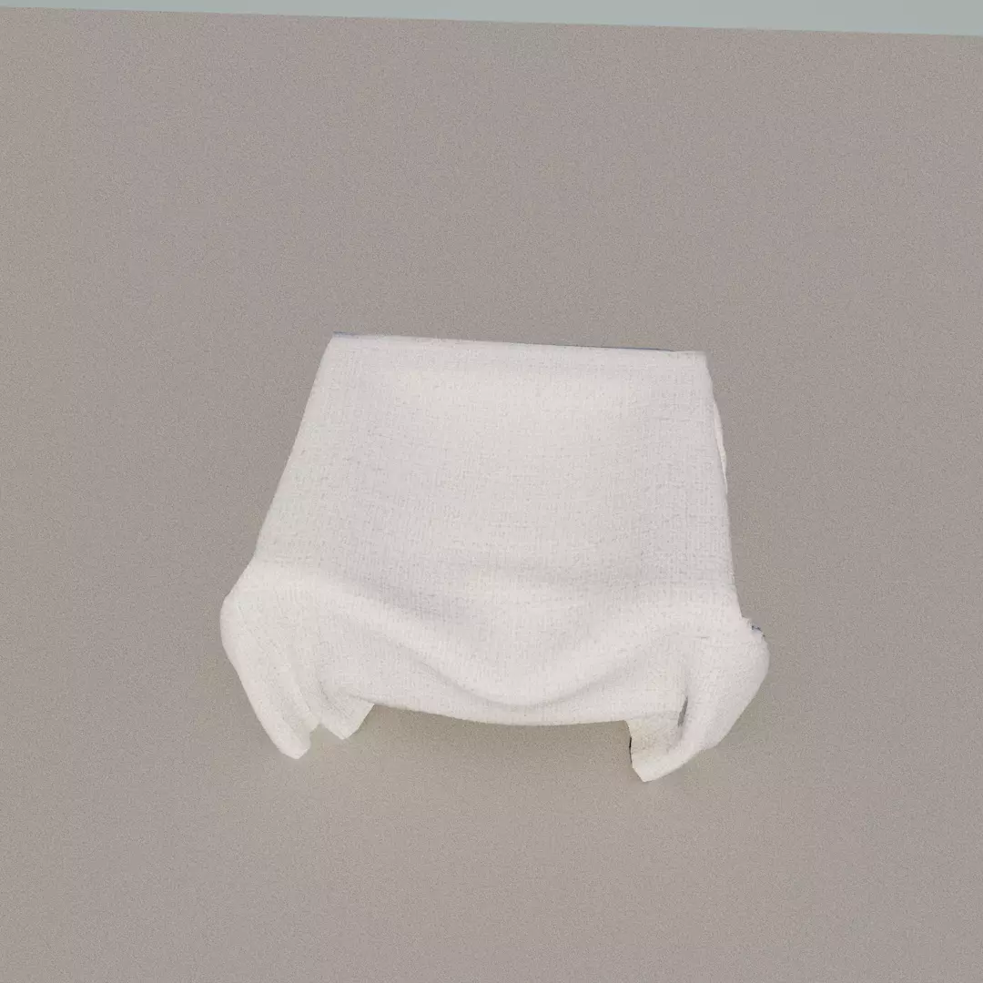 Chair covered with fabric Low-poly 3D model_0