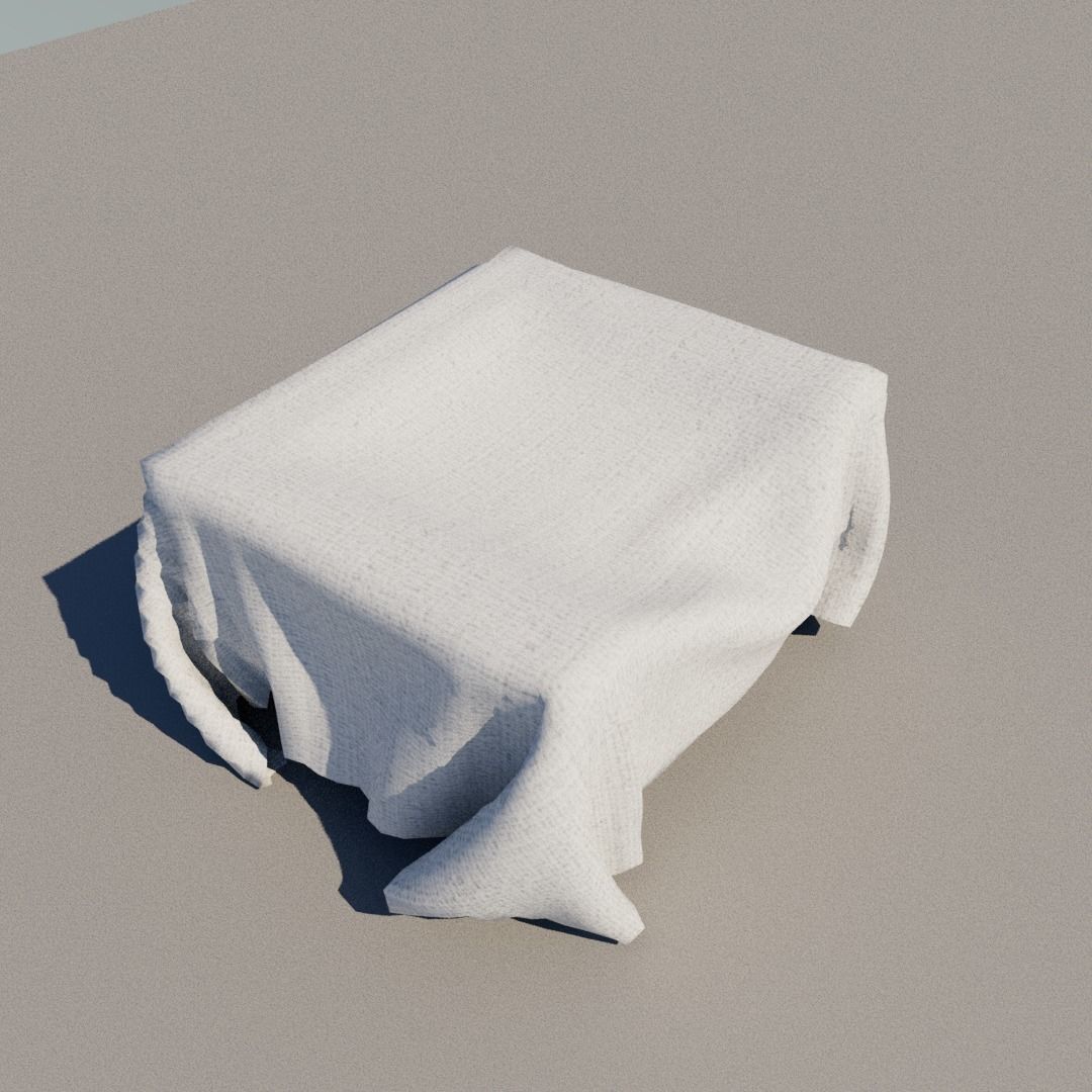 Chair covered with fabric Low-poly 3D model_16