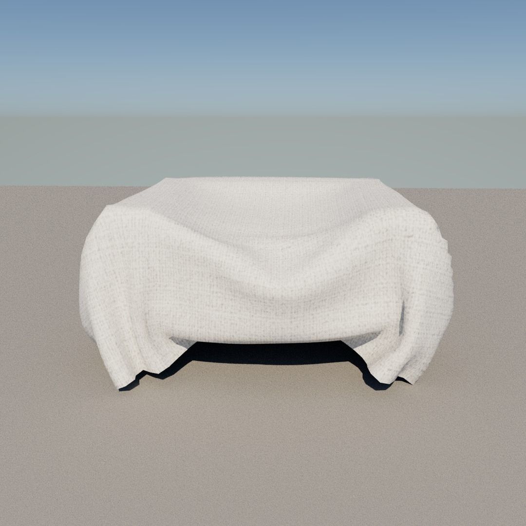 Chair covered with fabric Low-poly 3D model_15