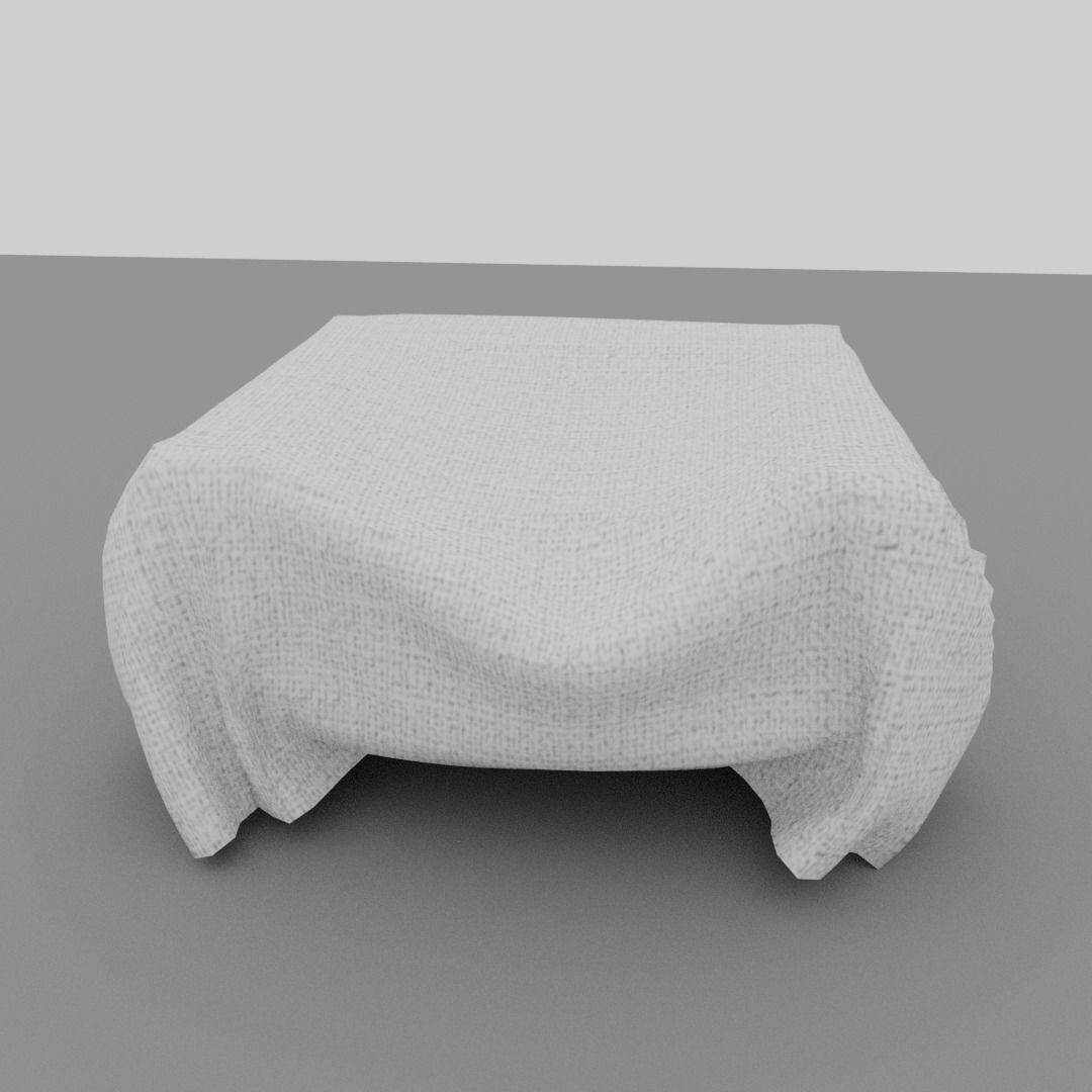 Chair covered with fabric Low-poly 3D model_7