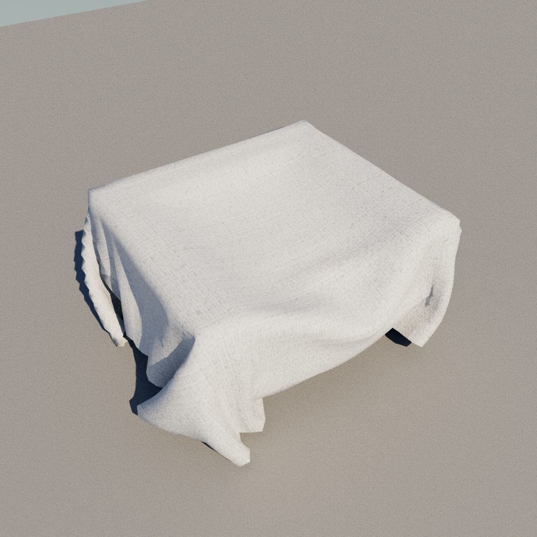 Chair covered with fabric Low-poly 3D model_1
