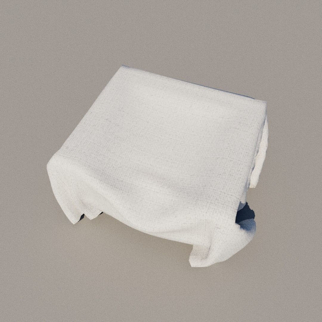 Chair covered with fabric Low-poly 3D model_17