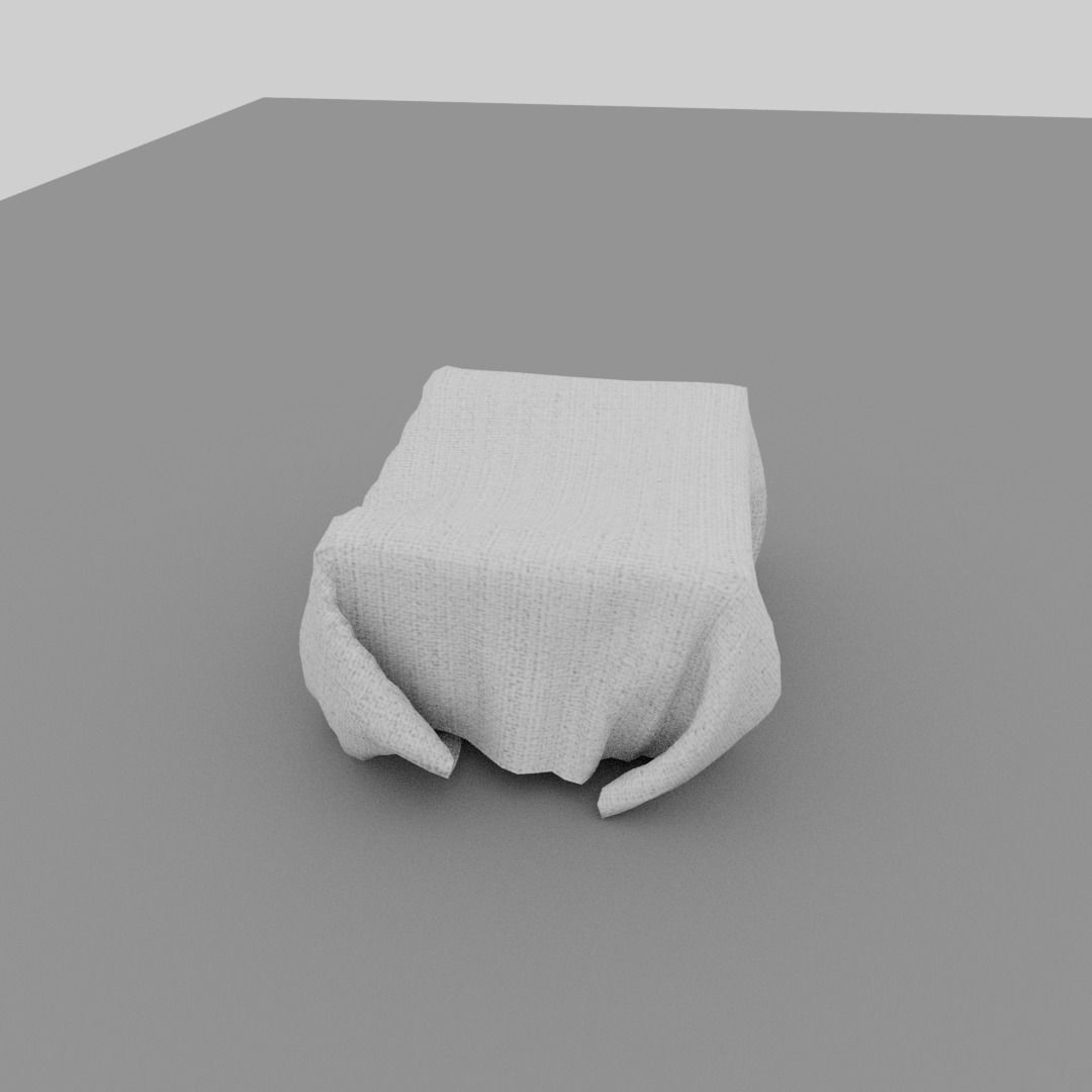 Chair covered with fabric Low-poly 3D model_11