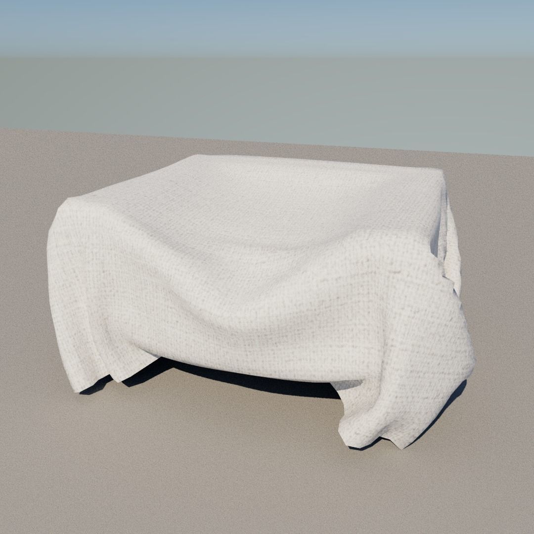 Chair covered with fabric Low-poly 3D model_13