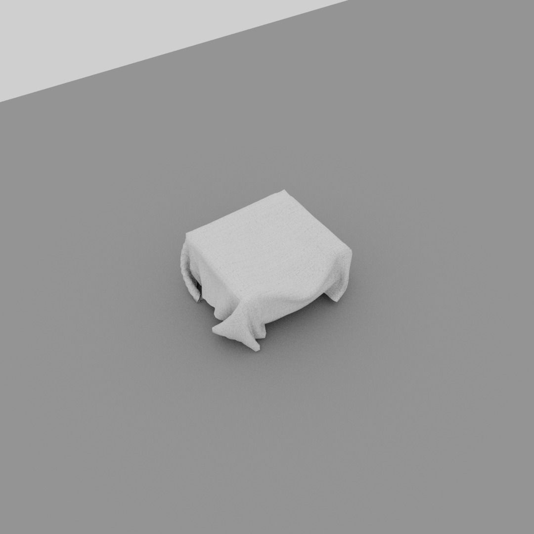 Chair covered with fabric Low-poly 3D model_9