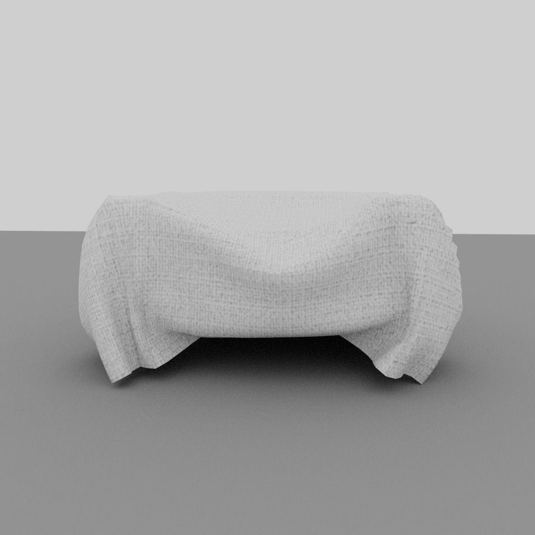 Chair covered with fabric Low-poly 3D model_2