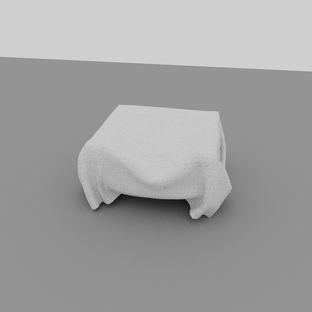 Chair covered with fabric Low-poly 3D model_12