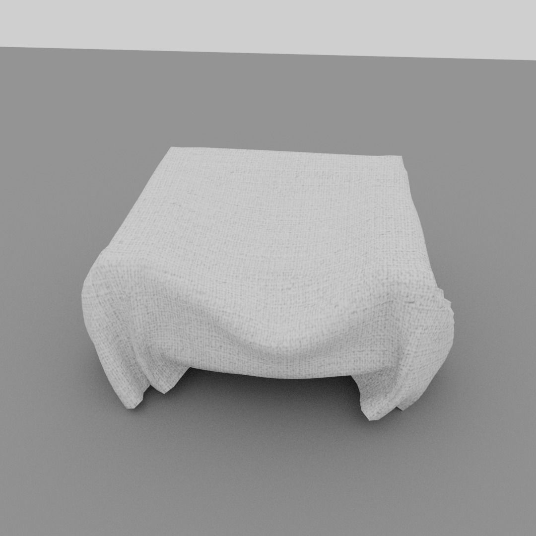 Chair covered with fabric Low-poly 3D model_3