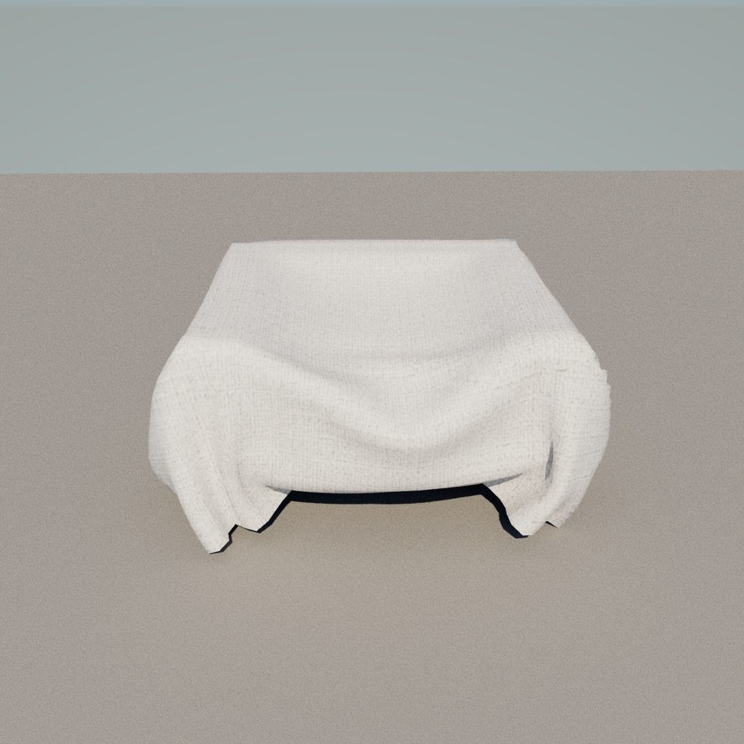 Chair covered with fabric Low-poly 3D model_14