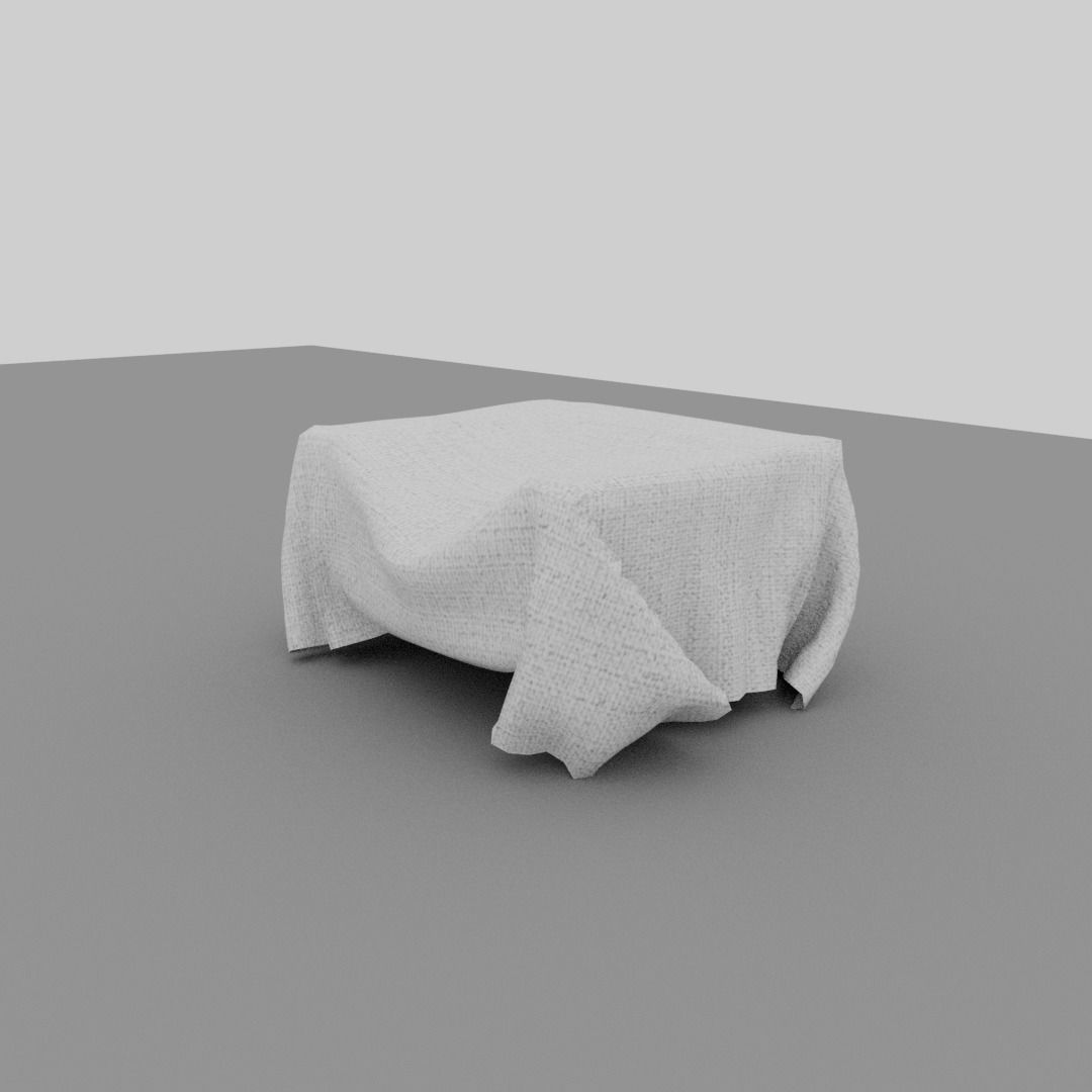 Chair covered with fabric Low-poly 3D model_6