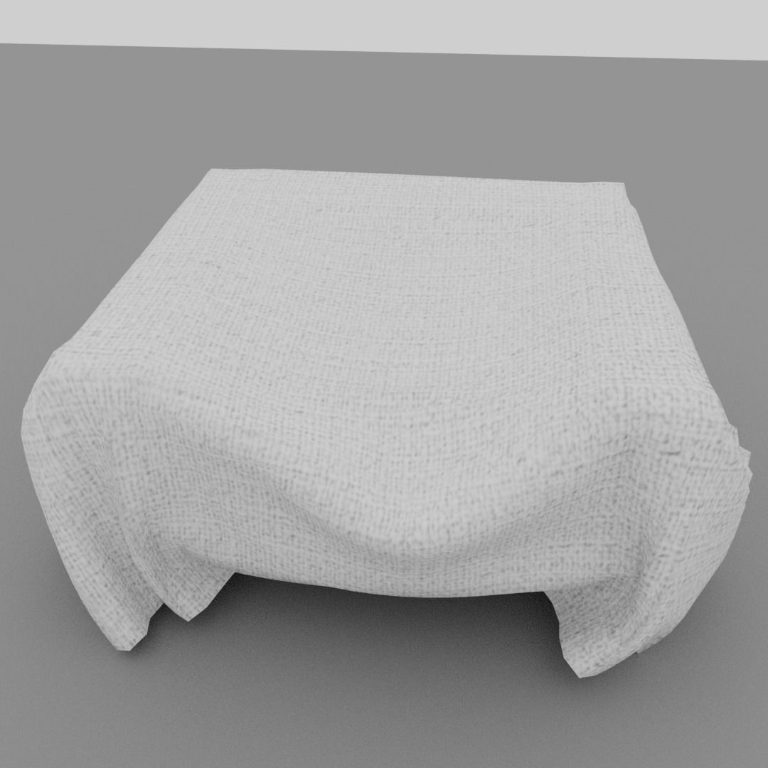 Chair covered with fabric Low-poly 3D model_4