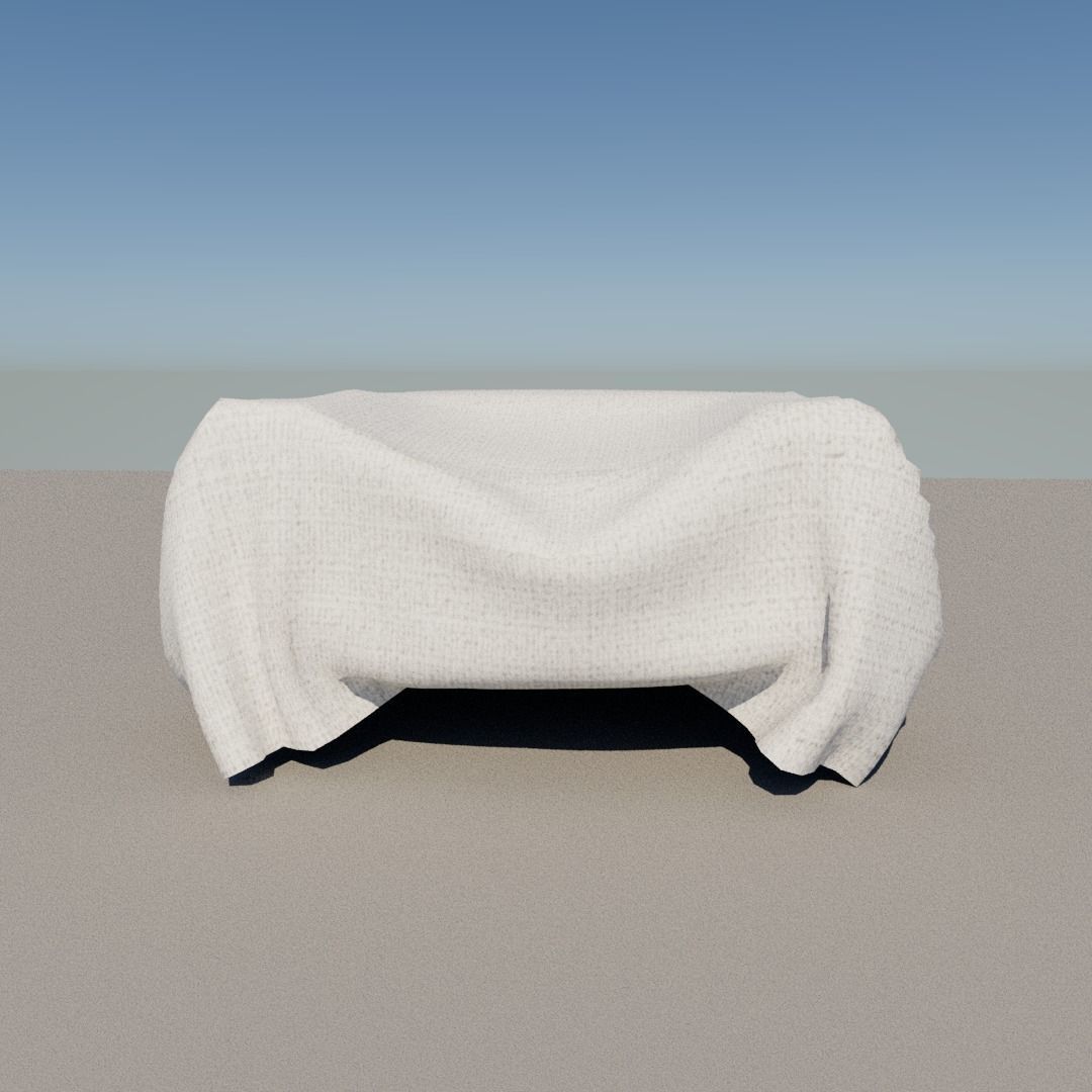 Chair covered with fabric Low-poly 3D model_19