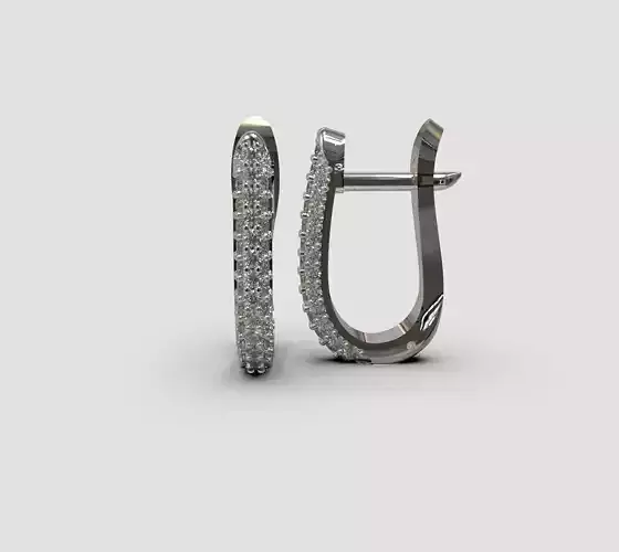 Latch Back earrings with pave printable 3D print model 