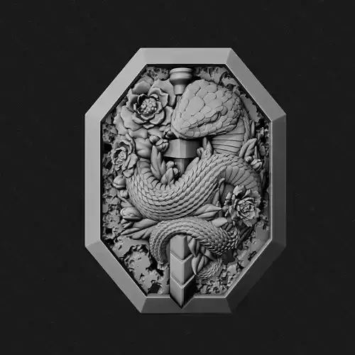 Snake ring design serpent python anaconda mamba poison pendant 3D print model