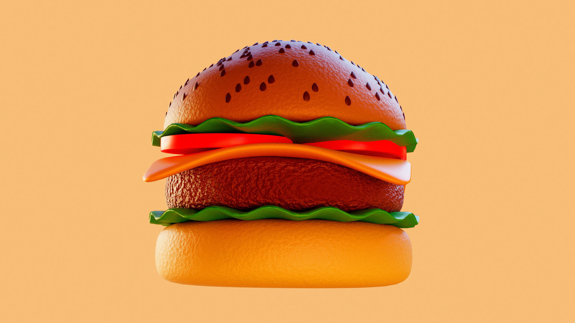 BURGER 3D MODEL hamburger  Free 3D model_3
