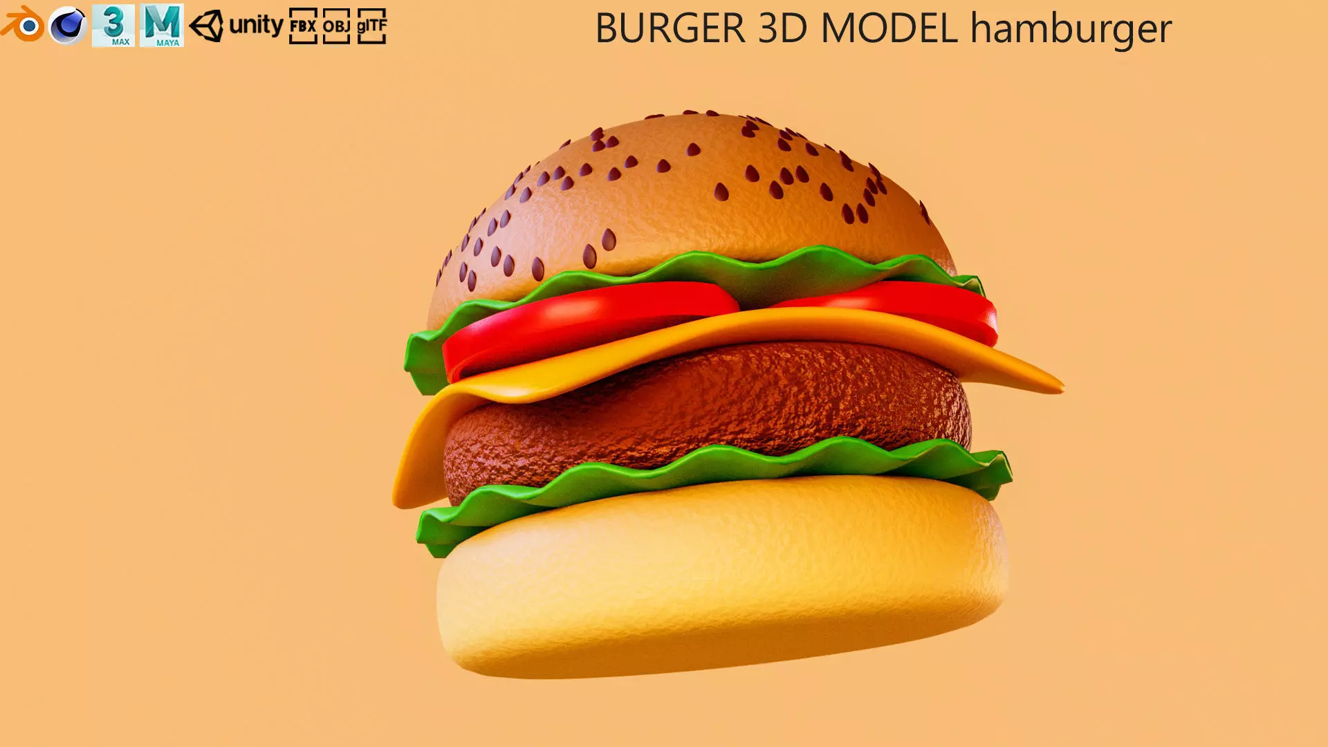 BURGER 3D MODEL hamburger  Free 3D model_0