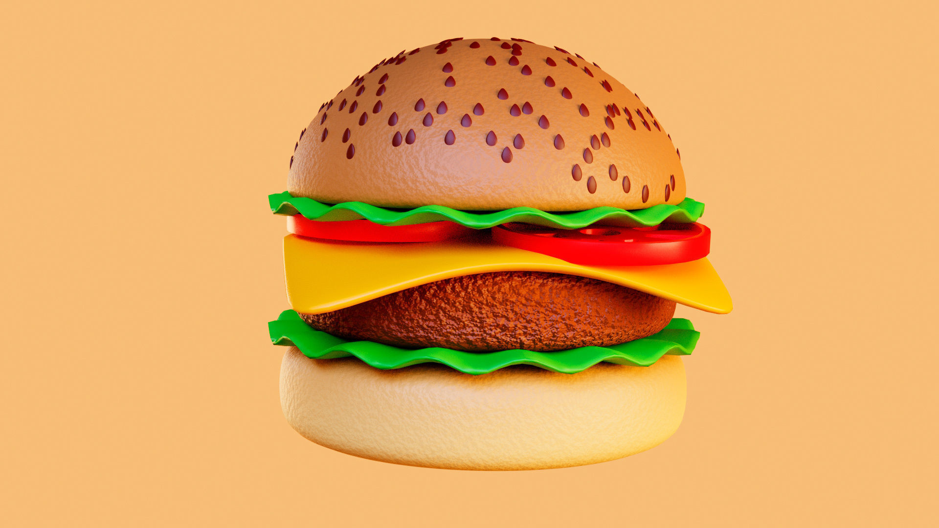 BURGER 3D MODEL hamburger  Free 3D model_2
