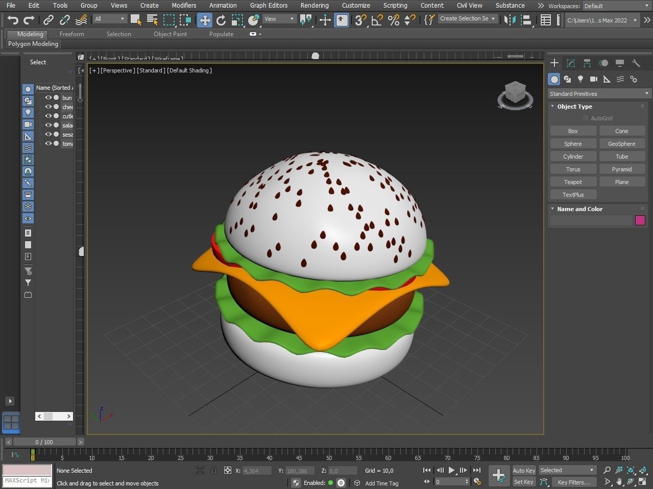BURGER 3D MODEL hamburger  Free 3D model_7
