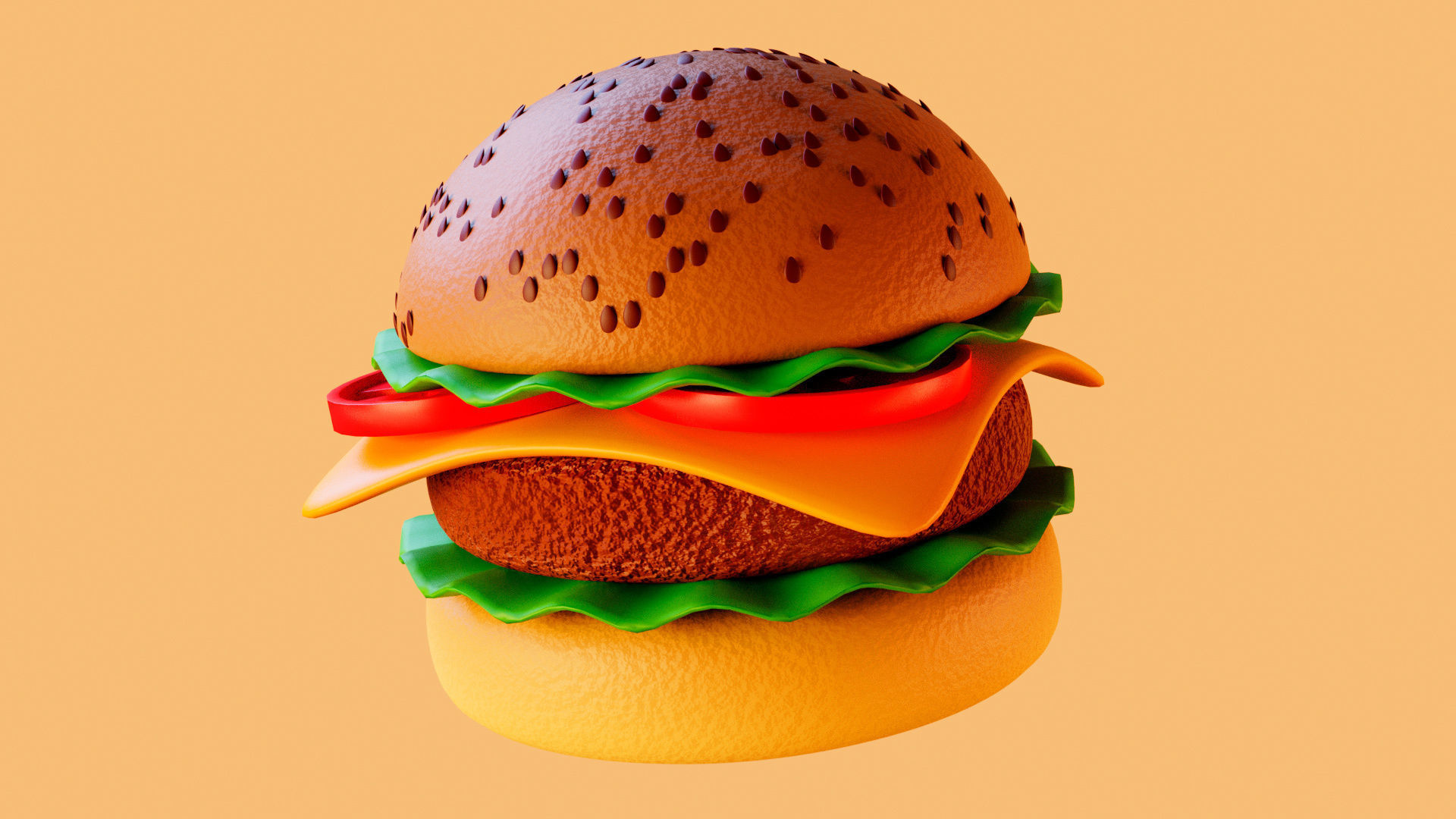 BURGER 3D MODEL hamburger  Free 3D model_1