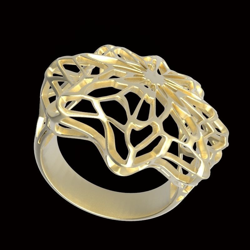 voronoi star ring  3D print model_2