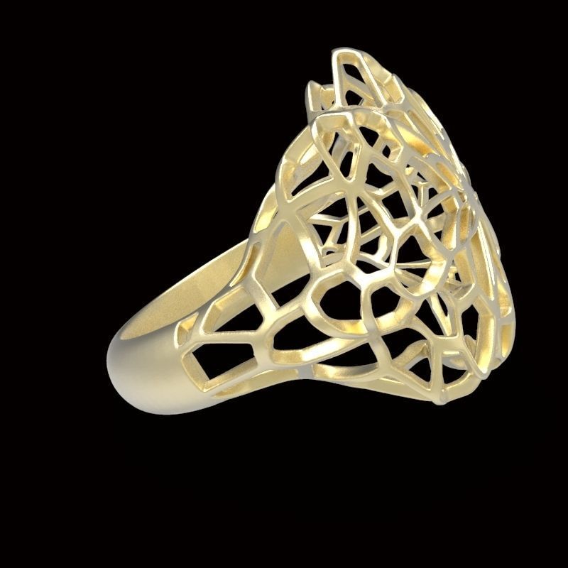 voronoi star ring  3D print model_3