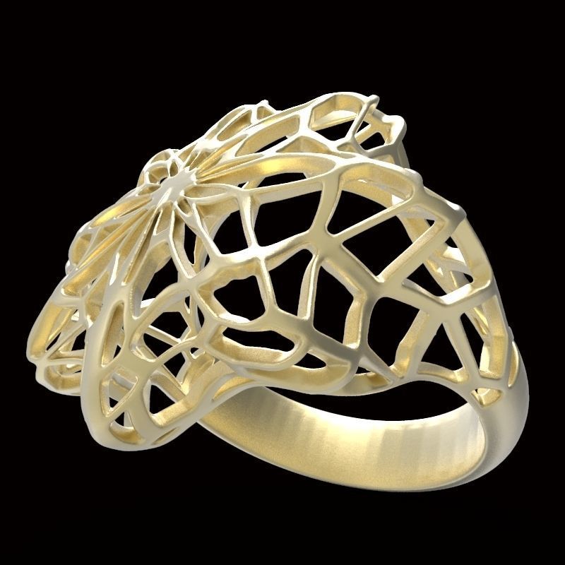 voronoi star ring  3D print model_1