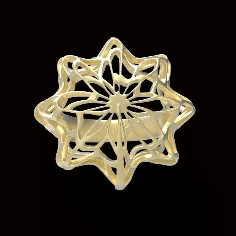 voronoi star ring  3D print model_0
