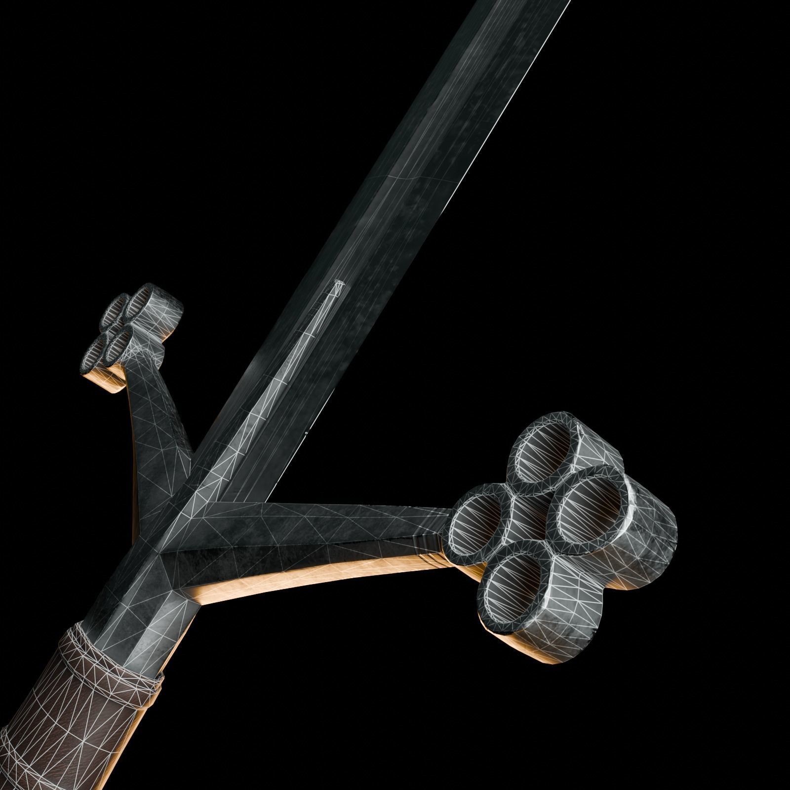 Scottish Claymore Sword Low-poly 3D model_8