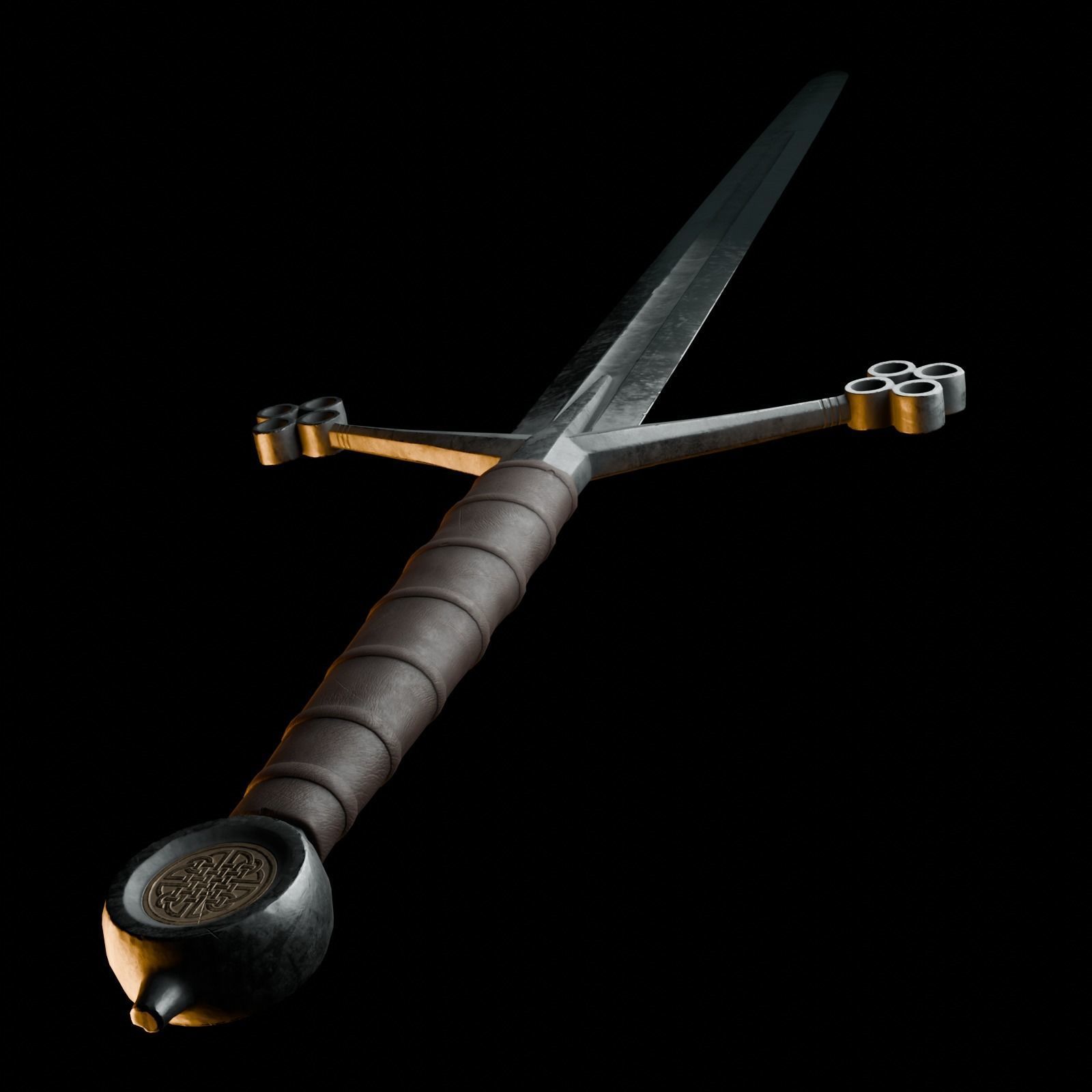 Scottish Claymore Sword Low-poly 3D model_14