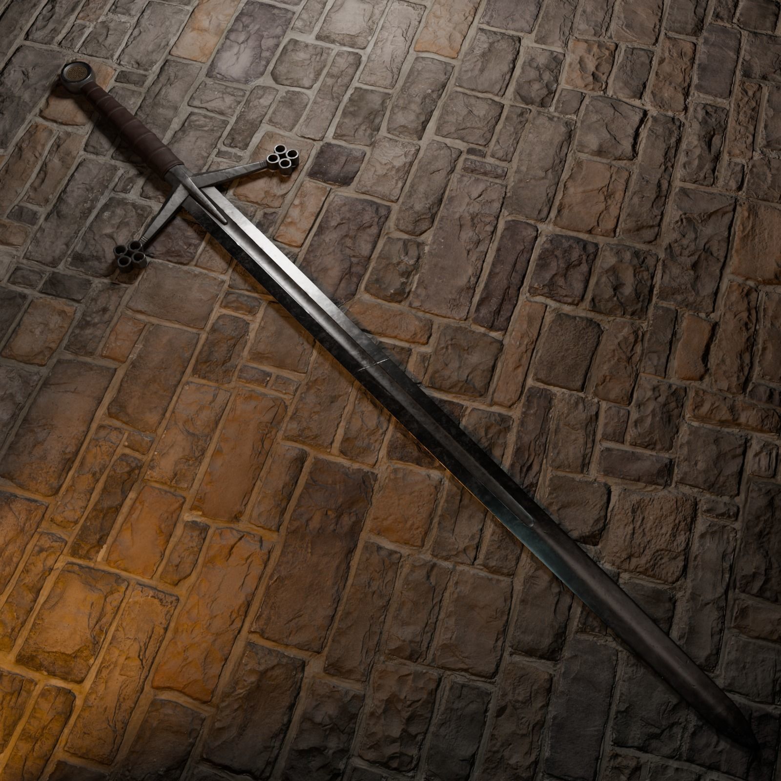 Scottish Claymore Sword Low-poly 3D model_6