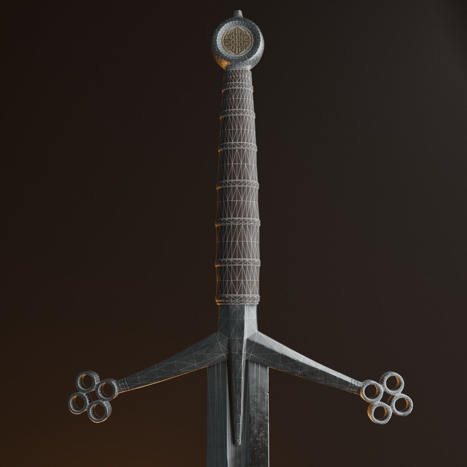 Scottish Claymore Sword Low-poly 3D model_10