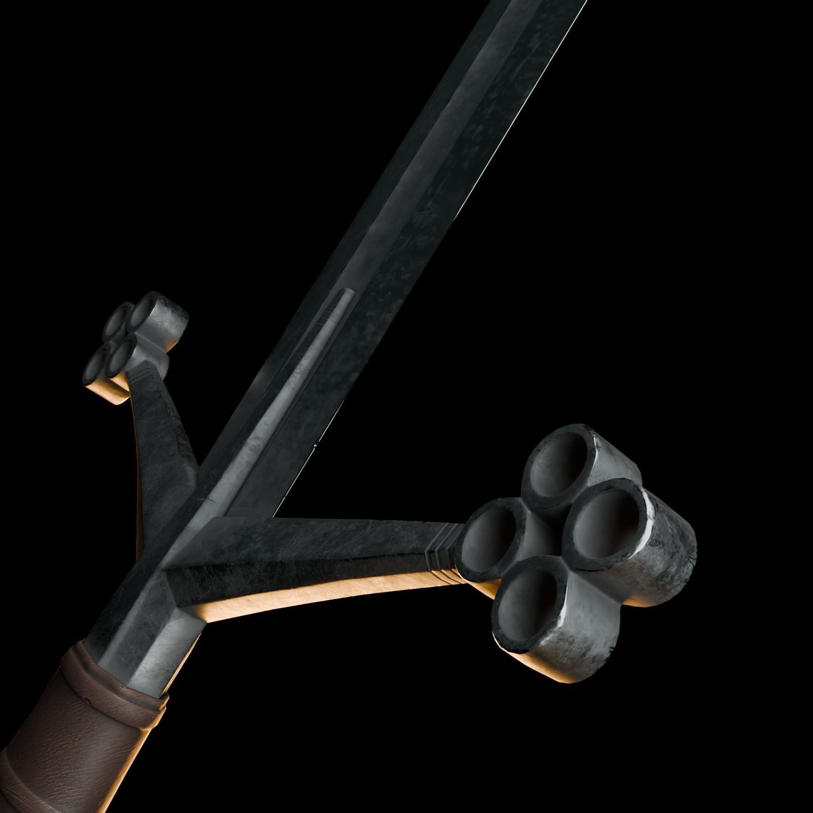 Scottish Claymore Sword Low-poly 3D model_7