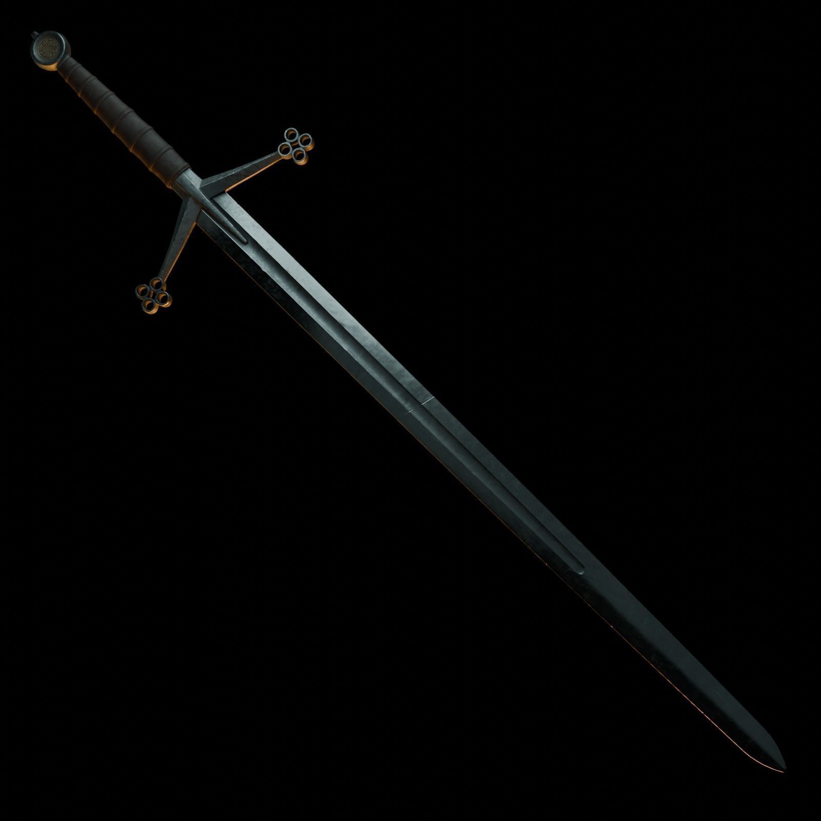 Scottish Claymore Sword Low-poly 3D model_2