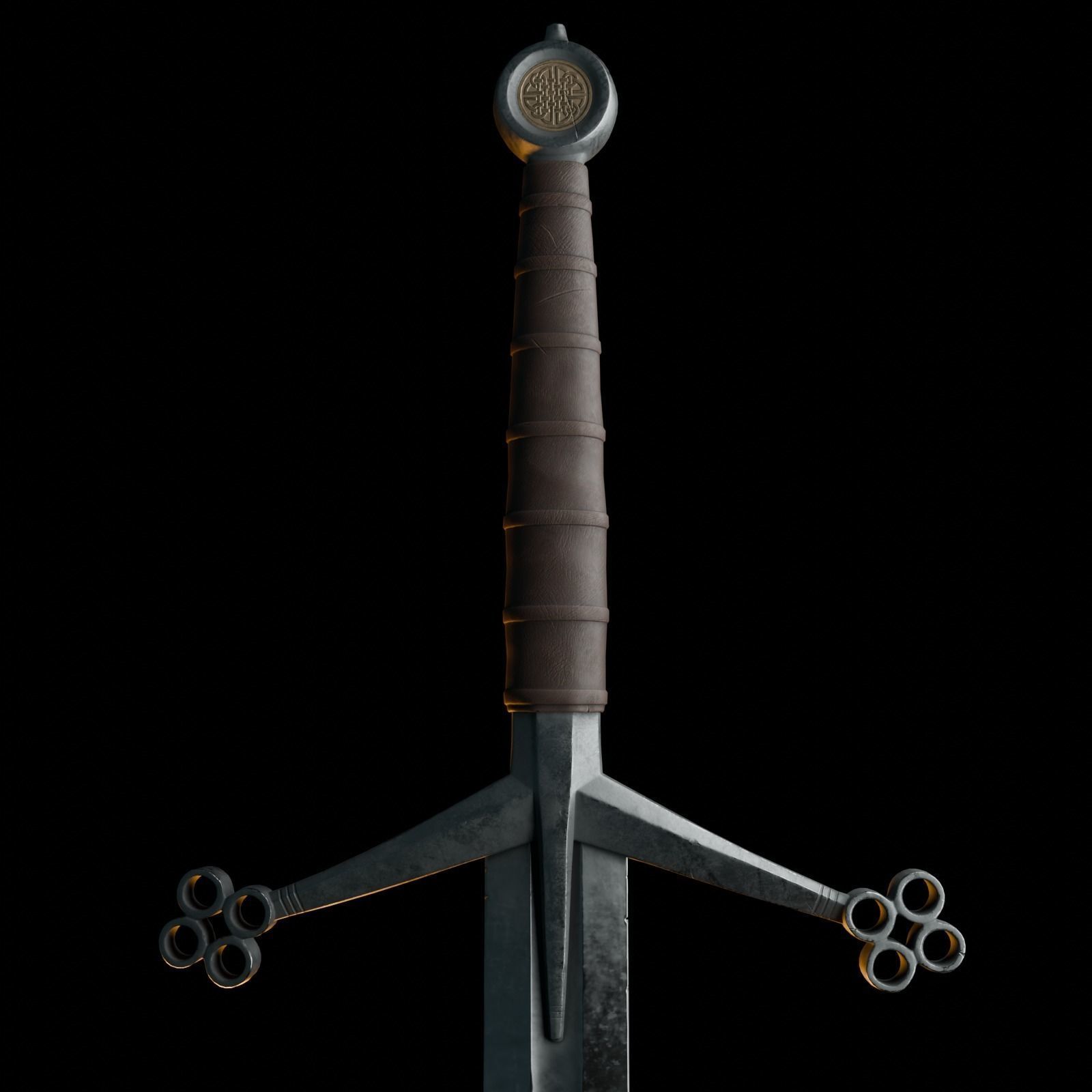 Scottish Claymore Sword Low-poly 3D model_4