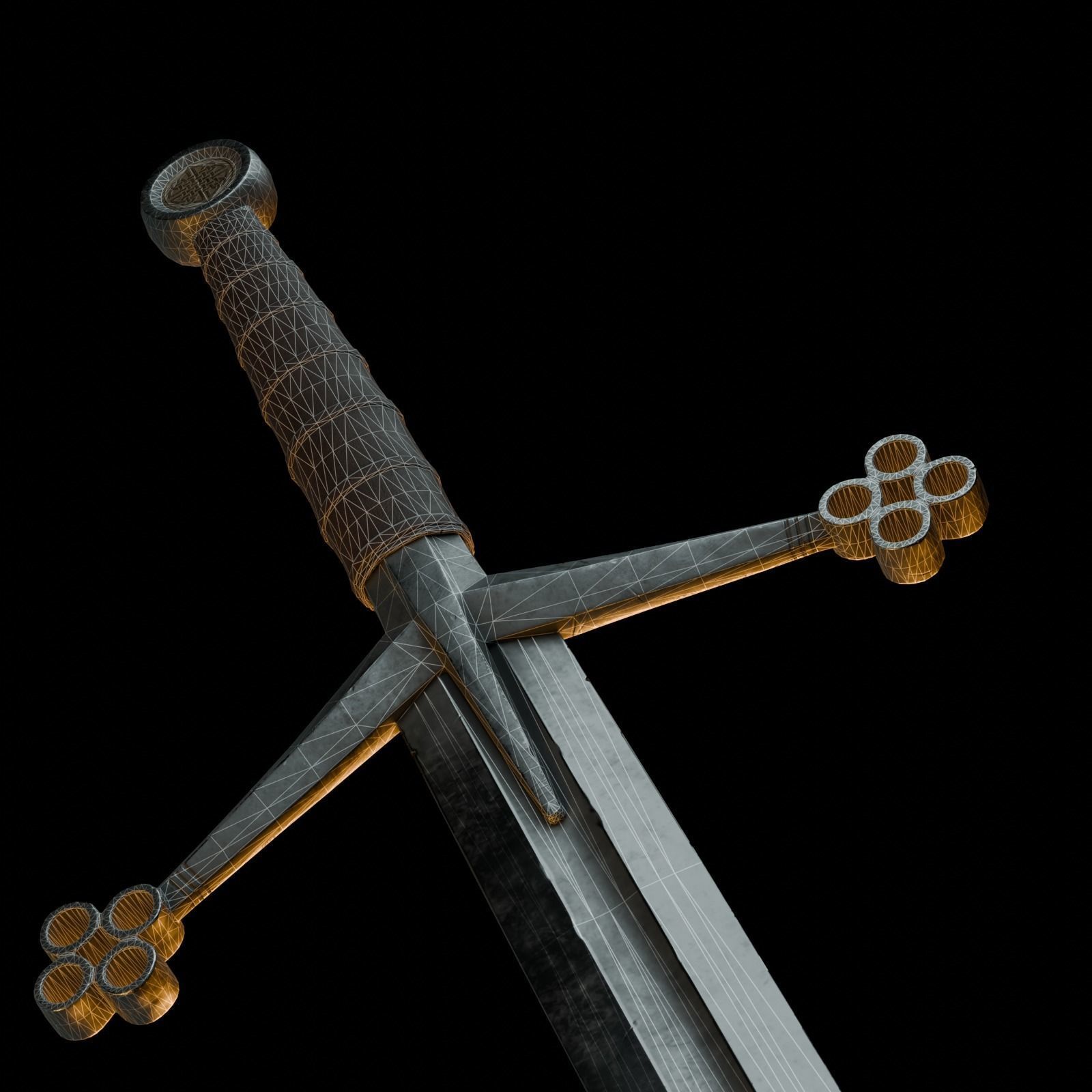 Scottish Claymore Sword Low-poly 3D model_12